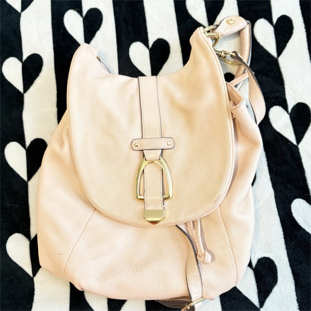 G.I.L.I Blush Pink Leather Convertible Backpack